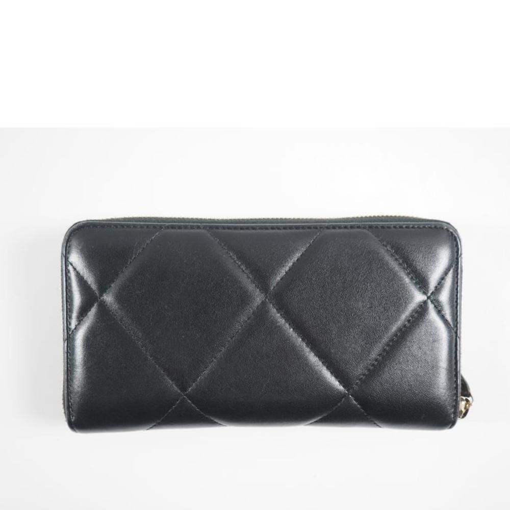 Chanel Lambskin Mark Zipper Coco Black Round Bag